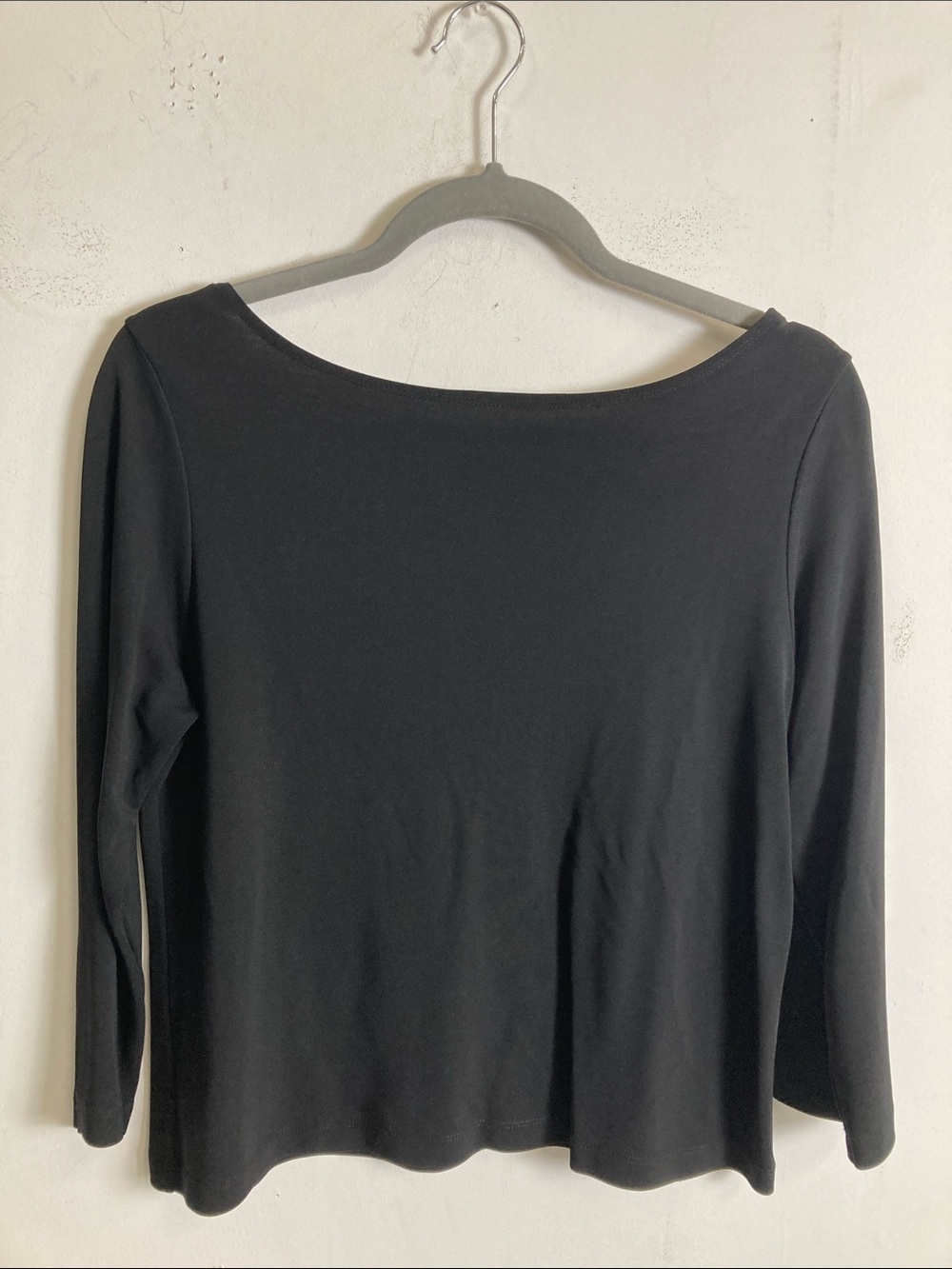 LOFT Black Scoop Neck Long Sleeve Top